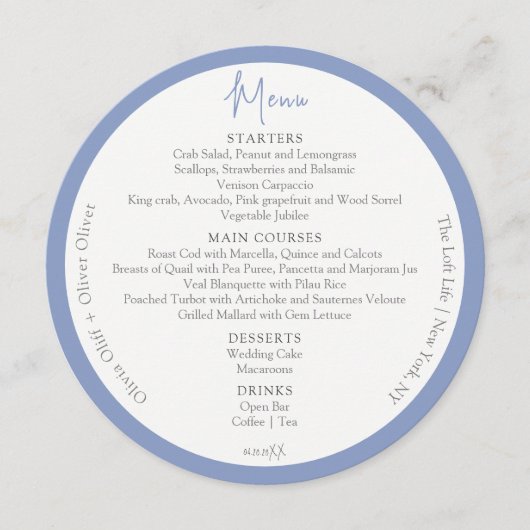 パープル結婚山脈 メニュー (正面)