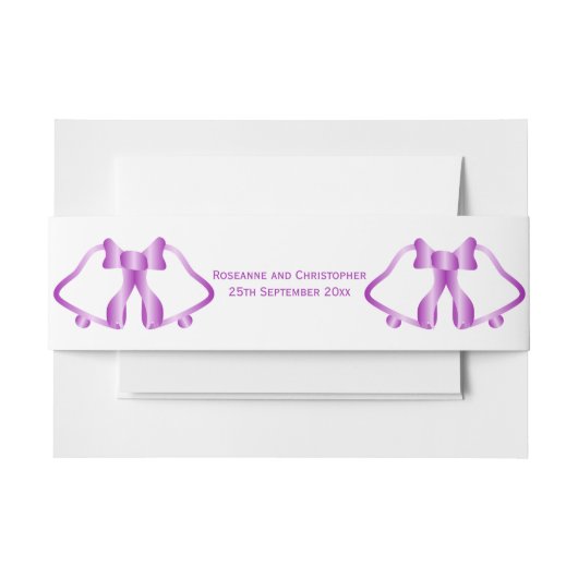 パープル結婚式招待状ベリーバンドベルリボン 招待状ベリーバンド (正面例)