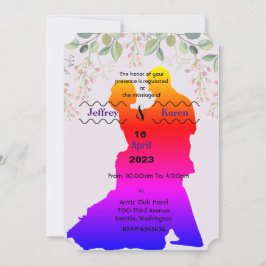 パープル結婚式招待状 招待状