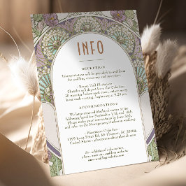 パープル結婚薄紫のInsert INFOヴィンテージ新しい 招待状