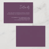 パープル結婚詳細エンクロージャカード エンクロージャーカード (正面/裏面)