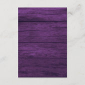 パープル結婚詳細QRコード エンクロージャーカード (裏面)