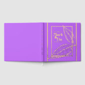 パープル結婚金ゴールドズフォイルゲストブック ゲストブック (全面)