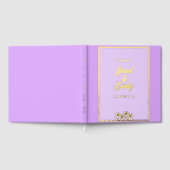 パープル結婚金ゴールドズフォイルゲストブック ゲストブック (全面)