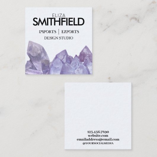 パープル結晶プロフェッショナル スクエア名刺 (正面/裏面)