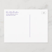 パープル絞り染めバルミツワー保存日 案内ポストカード (裏面)