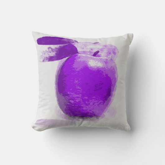 パープル絵を描アップルの#1 - Pillow クッション (正面)
