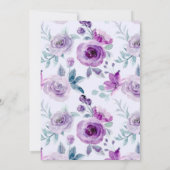 パープル絵を描パイニーユーカリプトゥスブランチ&バブリー 招待状 (裏面)