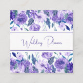 パープル絵を描フローラスクエアビジネスカード スクエア名刺 (正面)