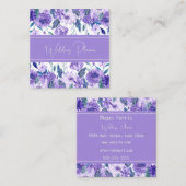 パープル絵を描フローラスクエアビジネスカード スクエア名刺 (正面/裏面)