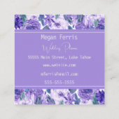 パープル絵を描フローラスクエアビジネスカード スクエア名刺 (裏面)