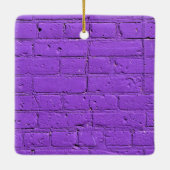 パープル絵を描レンガ壁 セラミックオーナメント (裏面)