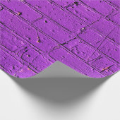 パープル絵を描レンガ壁 ラッピングペーパー (角)