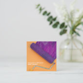 パープル絵を描ローラー、ペインター&デコレーター スクエア名刺 (スタンド正面)