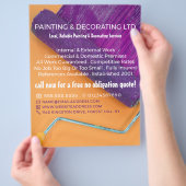 パープル絵を描ローラー、ペインター&デコレーター チラシ (手)