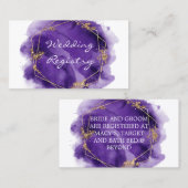 パープル絵を描金ゴールドの結婚レジストリエンクロージャカード 名刺 (正面/裏面)
