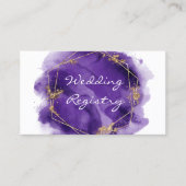 パープル絵を描金ゴールドの結婚レジストリエンクロージャカード 名刺 (正面)