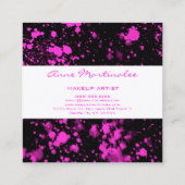パープル絵を描(ばちゃばちゃ)跳ねるオンブラックスクエアビジネスカー スクエア名刺 (裏面)