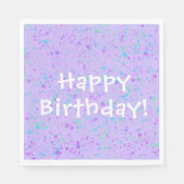 パープル絵を描(ばちゃばちゃ)跳ねる誕生日 スタンダードランチョンナプキン (正面)