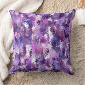 パープル絵を描(ばちゃばちゃ)跳ねる クッション (ブランケット)