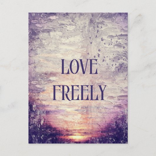 パープル絵画のカスタム文字ポストカード ポストカード (正面)