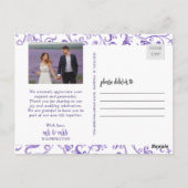 パープル縁どフライン2枚結婚の写真 ポストカード (裏面)