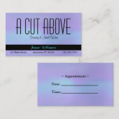 パープル美しいサロン名刺 予約カード (正面/裏面)