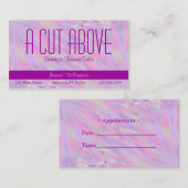 パープル美しいサロン 予約カード (正面/裏面)