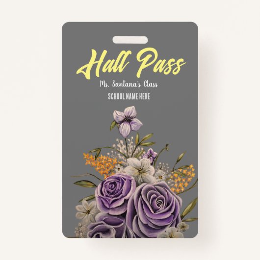 パープル美しいホールパスバッジ バッジ (正面)