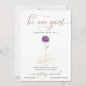 パープル美しい&ザ・ビースト日付を保存 招待状 (正面)