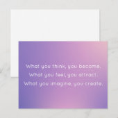 パープル考えグラデーションブッダ引用文になる ポストカード (正面/裏面)