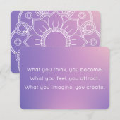 パープル考えグラデーションブッダ引用文カードになる 招待状 (正面/裏面)