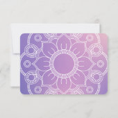 パープル考えグラデーションブッダ引用文カードになる 招待状 (裏面)