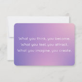 パープル考えグラデーションブッダ引用文カードになる 招待状 (正面)