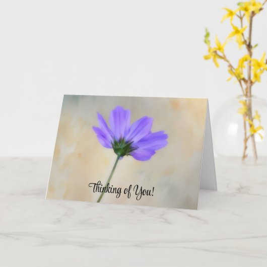 パープル考えフラワーズオブユー気にカード カード (黄色い花)