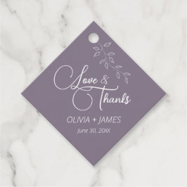 パープル自然&ボタニカルダイヤモンドメッセージカード フェイバータグ