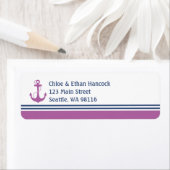 パープル航海のハートいかりモノグラム ラベル (インサイチュ)