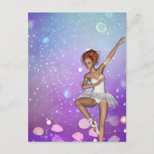 パープル色彩の鮮やか《写真》ぼけ味バブルBallerina ポストカード (正面)