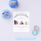 パープル花の写真フライヤー チラシ (シングル)