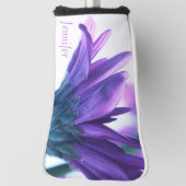 パープル花びらパーソナライズされたパターカバー ゴルフヘッドカバー (回転90)