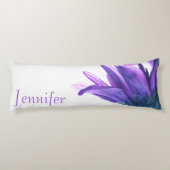パープル花びらパーソナライズされた抱き枕 ボディピロー (裏面)
