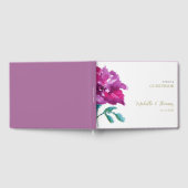 パープル芸術的バラウォーターカラーアート ゲストブック (全面)