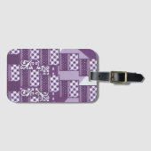 パープル芸術的ビューティフルパターンデザインアート ラゲッジタグ (正面横)
