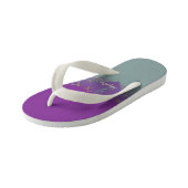 パープル華美ティール(緑がかった色)モノグラムペアのビーチサンダル キッズビーチサンダル (アングル)