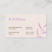 パープル葉エレガントウェディングプランナー 名刺 (裏面)