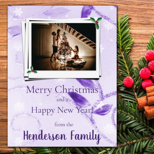 パープル葉ホテルフラットホリデーフォトカード シーズンカード