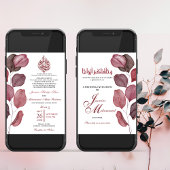 パープル葉ミムスリム結婚ズのニカ 招待状