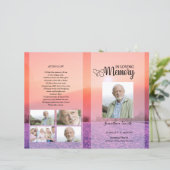 パープル葬儀プログラムテンプレート (スタンド正面)