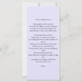 パープル葬儀記念祈りの言葉しおりカード (裏面)