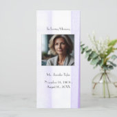 パープル葬儀記念祈りの言葉しおりカード (スタンド正面)